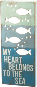 My Heart Belongs to the Sea Box Sign - By the Sea Beach Decor