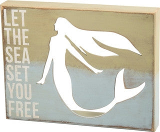 Let the Sea Set You Free Wooden Box Sign - By the Sea Beach Decor
