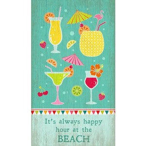 Happy Hour Wood Print - By the Sea Beach Decor