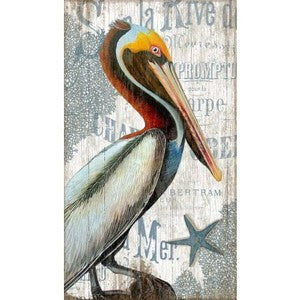 Pelican Wood Print - By the Sea Beach Decor