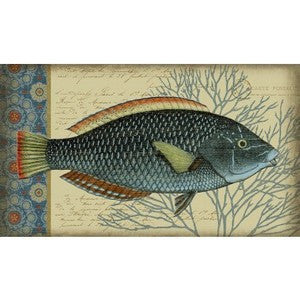 Indigo Fish I Wood Print - By the Sea Beach Decor