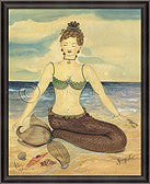 Mermaid Zen Framed Art - By the Sea Beach Decor