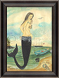 Mermaid I've Been Spotted Framed Art - By the Sea Beach Decor