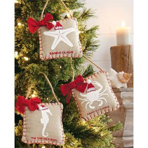 Santa Hat Sea Ornament Set - By the Sea Beach Decor