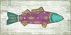 Funky Blue Fish Wood Print - By the Sea Beach Decor
