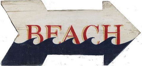 Beach Waves Arrow Wood Print - By the Sea Beach Decor